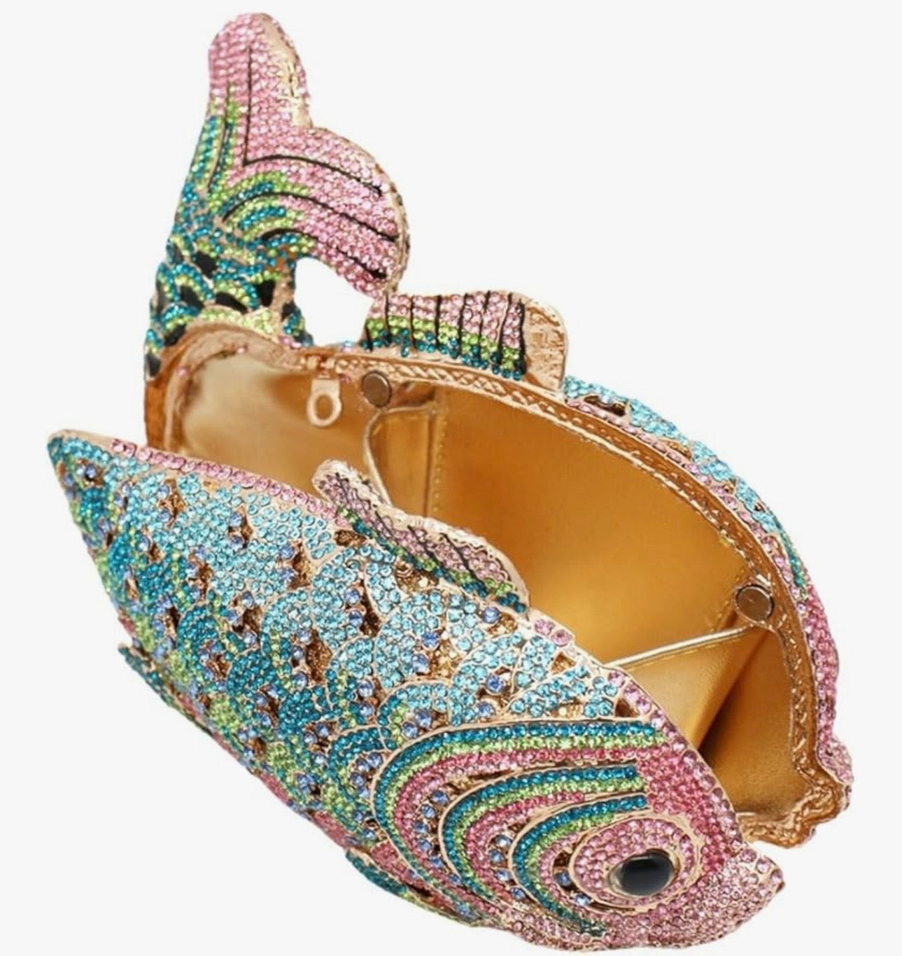 Crystal Fish Clutch Bag