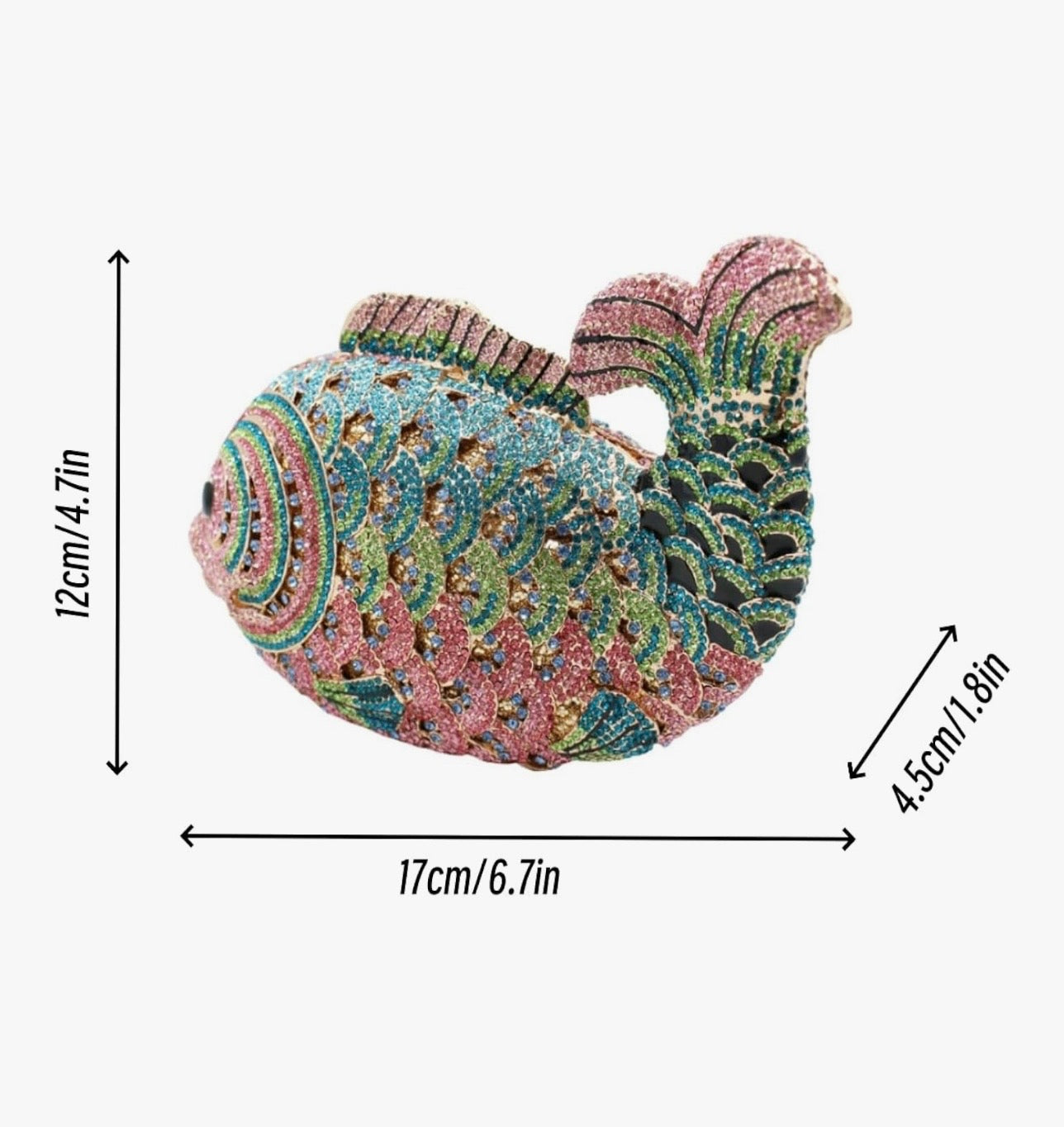 Crystal Fish Clutch Bag